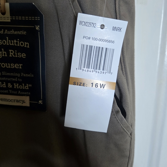 DEMOCRACY Pants Womens Size 16W Brown Chino "AB" Solution NWT - Picture 3 of 12